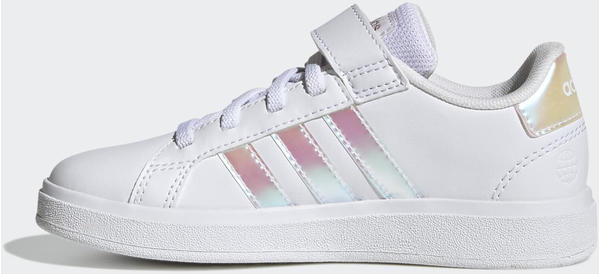 Adidas Grand Court Kids (Elastic Lace And Top Strap) cloud white/iridescent/cloud white