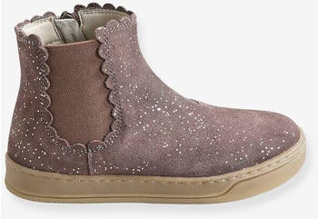 Vertbaudet Boots With Elastic & Zip For Girls brown/print