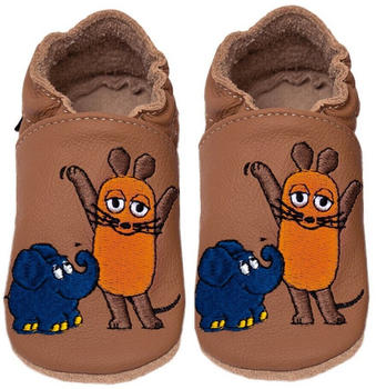 HOBEA-Germany Die Maus Krabbelschuhe (23324) Maus mit Elefant braun