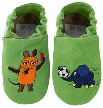 HOBEA-Germany Die Maus Krabbelschuhe (23324) Maus mit Elefant und Fußball grün