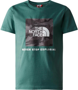 The North Face Redbox T-Shirt Jungen (82E9) dark sage/asphalt grey rain camo print