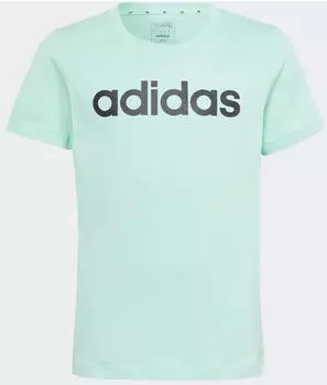 Adidas Kids Essentials Linear Logo Cotton Slim Fit T-Shirt (IC3154) Easy green/black