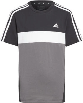 Adidas Tiberio 3-Stripes Colorblock Cotton Kids T-Shirt (IJ8735) black/grey five/white