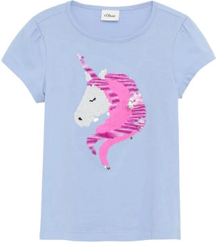 s.Oliver Baumwollshirt in A-Shape mit Wendepailletten (2161875) blau 5327