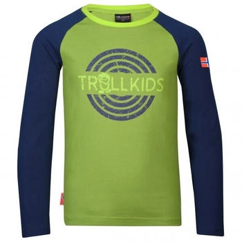 Trollkids Kid's Preikestolen Longsleeve kiwi/mysticblue
