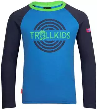 Trollkids Kid's Preikestolen Longsleeve mediumblue/navy