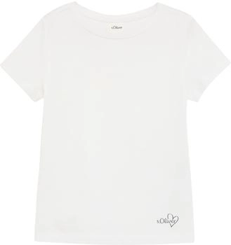 s.Oliver Jersey-T-Shirt mit dezentem Logoprint (2164030) weiß