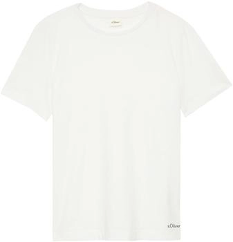 s.Oliver T-Shirt aus Baumwolle mit kleinem Schriftprint (2162320) weiß