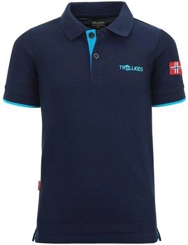 Trollkids Kid's Bergen Polo XT navy/lightblue