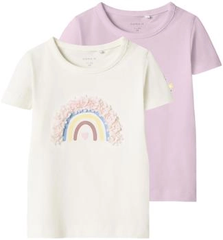 Name It T-Shirt 2er Pack Nbffines Cloud Dancer Light Mädchen (13244676)