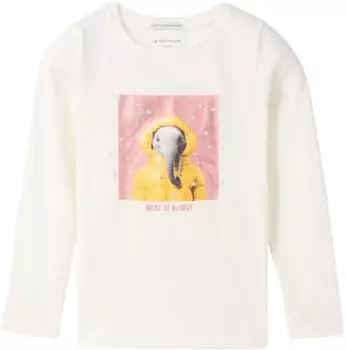 Tom Tailor Langarmshirt mit Motivprint Wool White (1044490_12906)