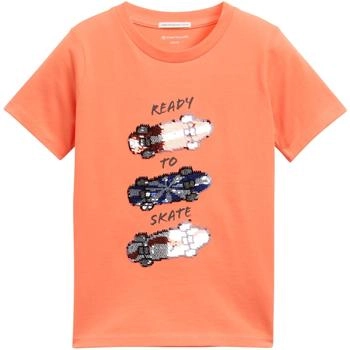Tom Tailor T-Shirt mit Wendepailletten vibrant coral (1045355_37178)