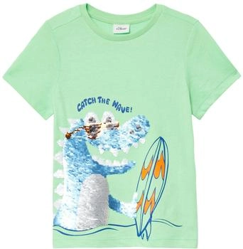 s.Oliver Jersey-T-Shirt mit Wendepailletten/gr&uuml;n 2166493.0067.