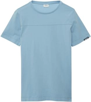 s.Oliver Gewaschenes T-Shirt mit Teilungsnähten/blau 2164558.5312.