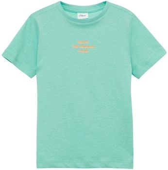 s.Oliver T-Shirt mit Front- und Rückenprint/türkis 2164848.6602.