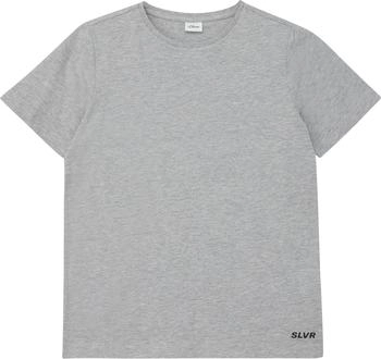 s.Oliver T-Shirt aus Baumwolle mit kleinem Schriftprint / grau 2162327.9400.