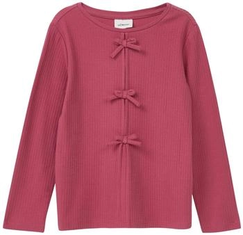 s.Oliver Langarmshirt aus Rippware mit Schleifendetails / Rosa 2171385.4465.