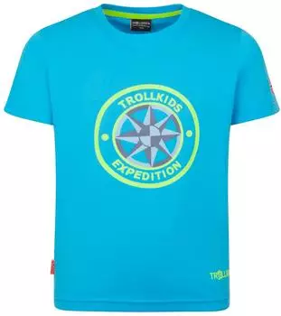 Trollkids Kid's Windrose T (807-139-140) pool blue/wild lime