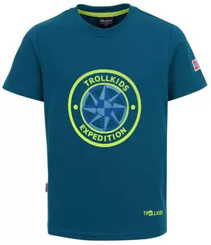 Trollkids Kid's Windrose T (807-151-116) petrol/lime