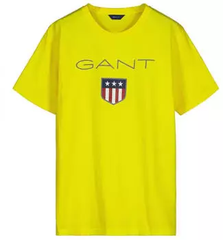 GANT Jungen T-Shirt mit GANT Wappen Print (905114) sun gelb
