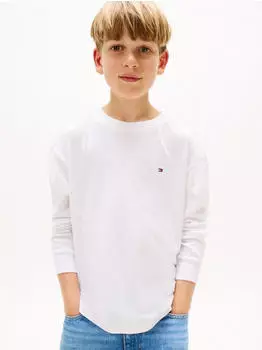 Tommy Hilfiger Langarm-T-Shirt aus Bio-Baumwolle (KB0KB09846) weiß