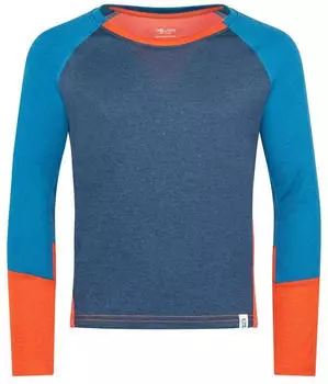 Trollkids Kid's Seiland Longsleeve mystic blue/summernight blue/red clay
