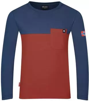 Trollkids Kid's Bergen Longsleeve red clay/summernight blue