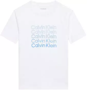 Calvin Klein Stacked Logo SS T-Shirt (LVCKSJA10B) white 11-0601 tcx