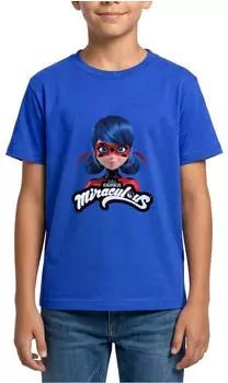 spreadshirt Miraculous Be Your Own Hero Kinder T-Shirt (D198768387P724-61935-app17-size122) royalblau