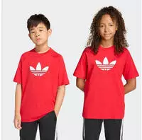 T-Shirt ADIDAS ORIGINALS "GFX TR LO TEE", M&auml;dchen, Gr. 140, better scarlet,...