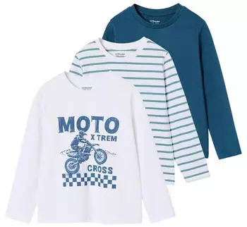 Vertbaudet 3-Pack Basic Shirts mit Print (341021264) weiß