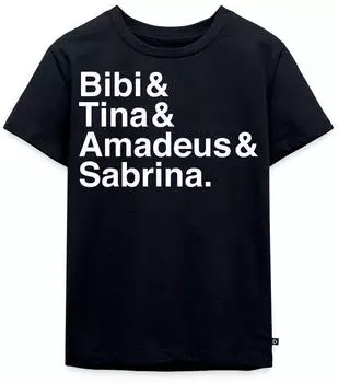 spreadshirt Bibi und Tina Amadeus Sabrina Typography T-Shirt (S205909-A111858156) schwarz