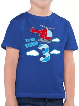 Shirtracer Geburtstags T-Shirt 'Ich Bin Schon Eins/Drei Hubschrauber' (PV-59136193) royalblau