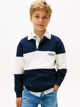 Tommy Hilfiger KB0KB10047 Langarm-Poloshirt Regular Fit dark night navy colourblock