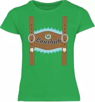 Shirtracer Lausbub Lederhose Trachten Shirt grün