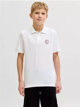 Jack & Jones JJALLIANCE POLO SS JNR Poloshirt mit Knopfleiste (12289958) bright white