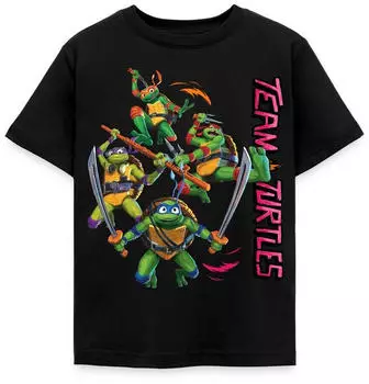 spreadshirt TMNT Mutant Mayhem Kinder T-Shirt (D324603937P724-94419-app2-size110) schwarz