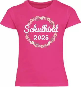 Shirtracer Baby T-Shirt 2nd Birthday I Am Already Two Flower Wreath fuchsia