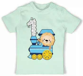 Shirtracer Geburtstags T-Shirt Zug mit Löwe (PV-64231558) mintgrün
