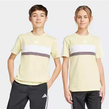 Adidas Seasonal Essentials Tiberio 3-Stripes Kids T-Shirt (JC6661) powder gelb/wei&szlig;