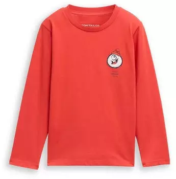 Tom Tailor 1048528 Kinder Langarmshirt mit Print soft red