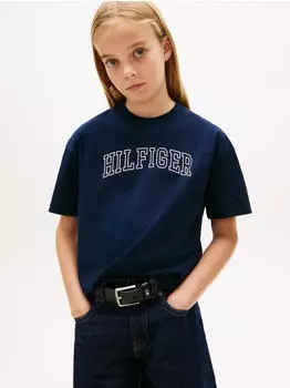 Tommy Hilfiger Varsity Tee SS Regular Fit Kurzarmshirt dark night navy/weiß