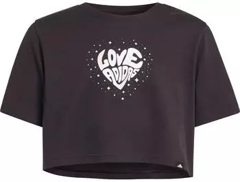 Adidas Everyday Glam Cropped Graphic T-Shirt Junior (KG9226) schwarz