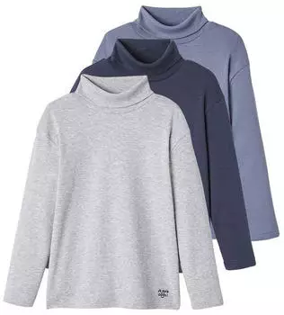 Vertbaudet 3er-Pack Jungen Rollkragen-Shirts (700261268) pack hellgrau meliert