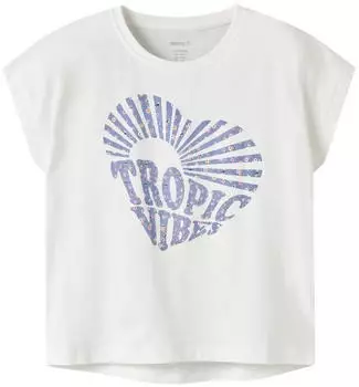 Name It NKFHAVAKA CAP SL NREG TOP BOX T-Shirt Regular Fit lila/wei&szlig;
