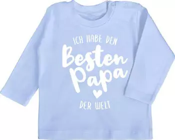 Shirtracer Langarmshirt Vatertag Ich Habe den Besten Papa der Welt (PV-65011004) babyblau