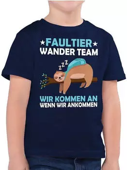 Shirtracer Faultier Wander Team Hiking Kinder T-Shirt (PV-62682759) dunkelblau