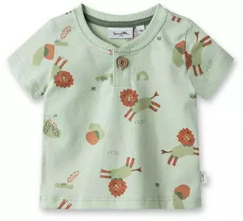 Sanetta Baby T-Shirt Organic Cotton Kurzarm mit Tierprint (4066101180368) grün