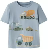 Name It T-Shirt NMMJAVOL SS NREG TOP Baumwollmischung, regular fit blau 110 EU