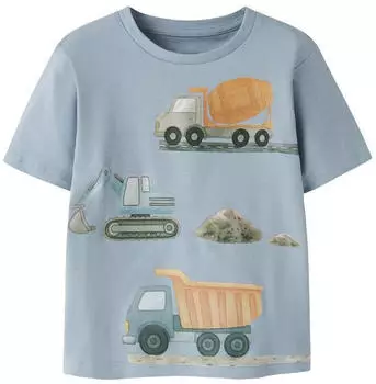 Name It NMMJAVOL SS NREG TOP T-Shirt Regular Fit (59392335) blue fog